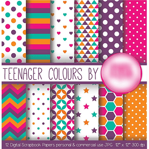 Kit Digital Papéis Cores Divertidas