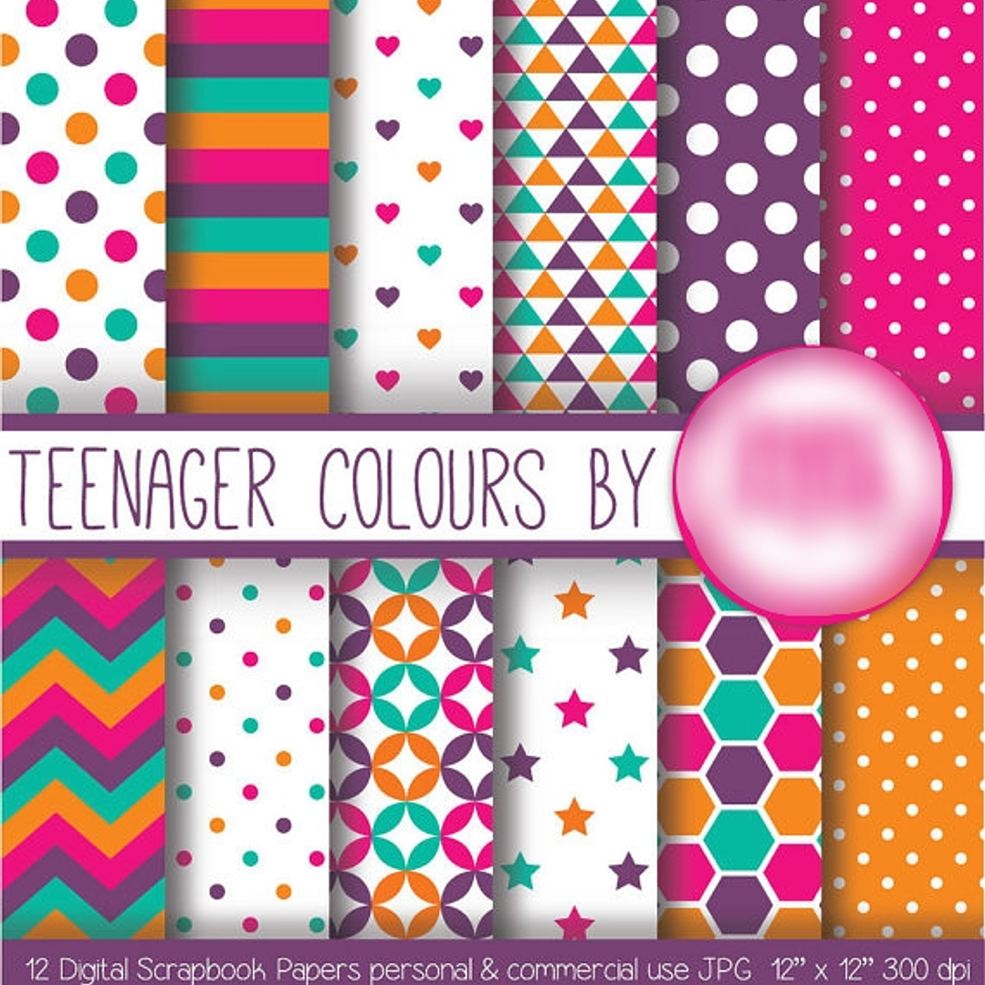 Kit Digital Papéis Cores Divertidas 1