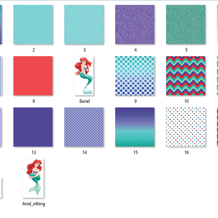 Kit Digitalk Papéis A Pequena Sereia  2