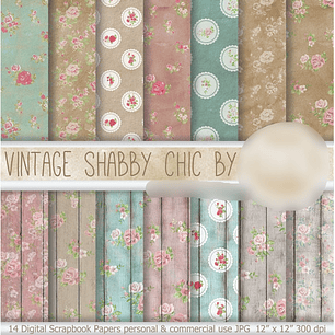 Kit Digital Papéis Vintage 