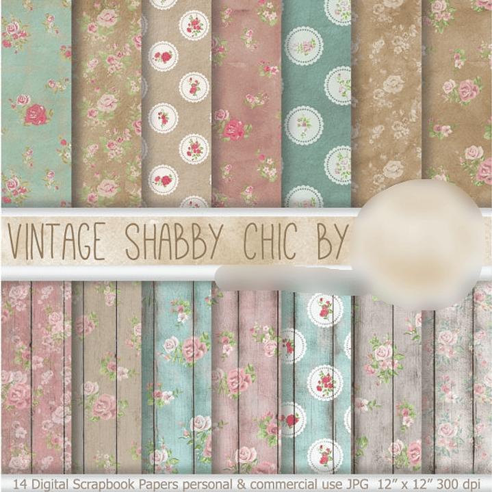 Kit Digital Papéis Vintage  1