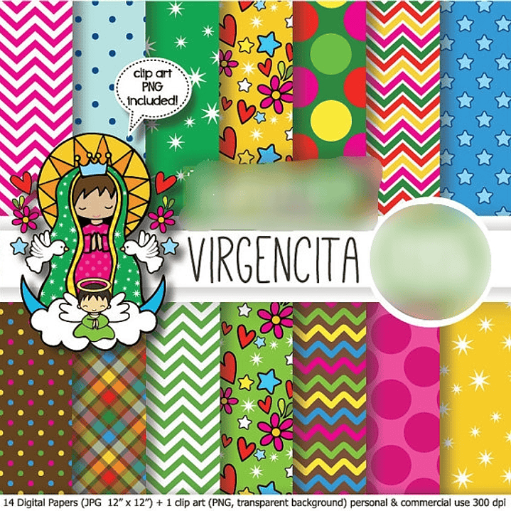 Kit Digital Papéis Virgem Maria 1