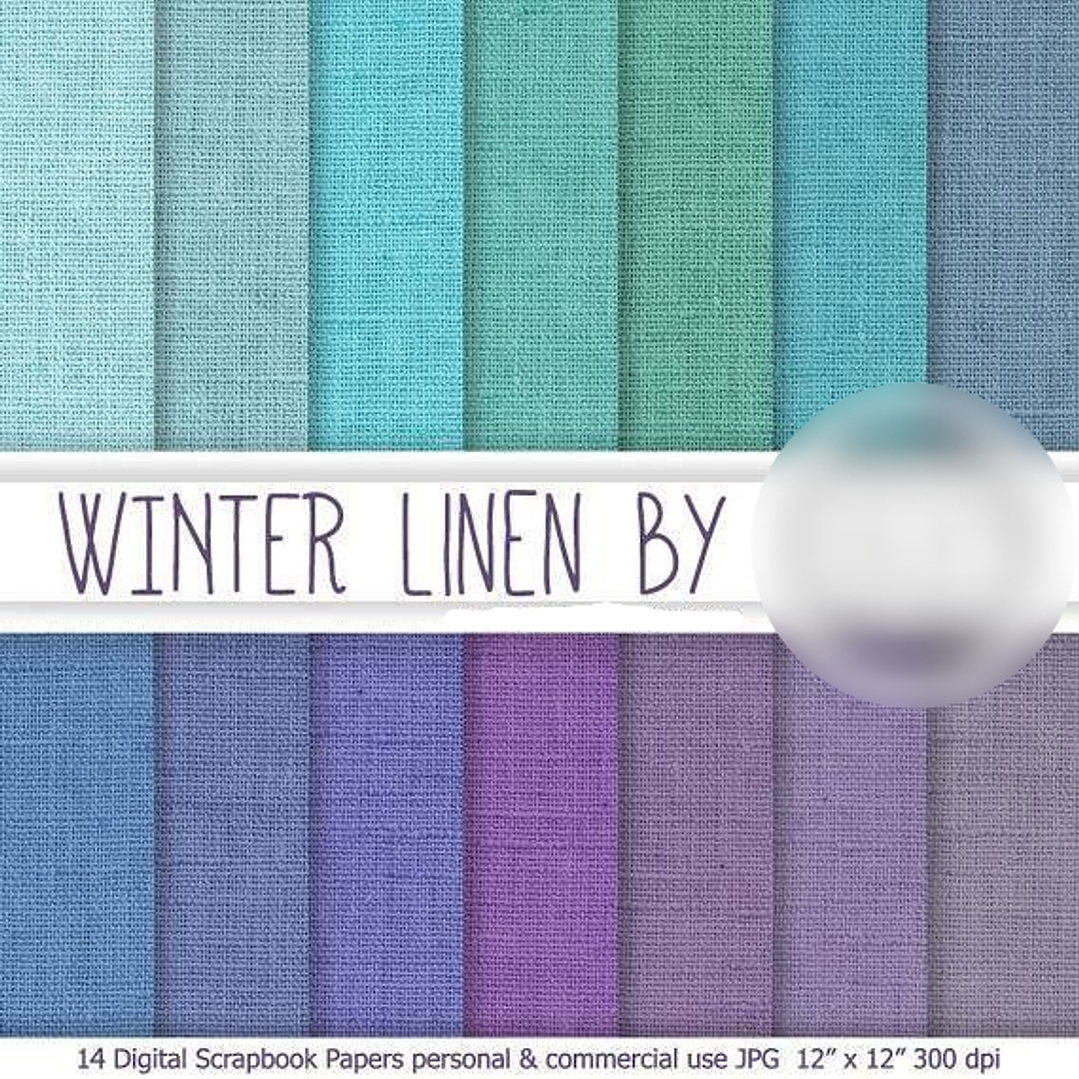 Kit Digital Papéis Linho de Inverno  1