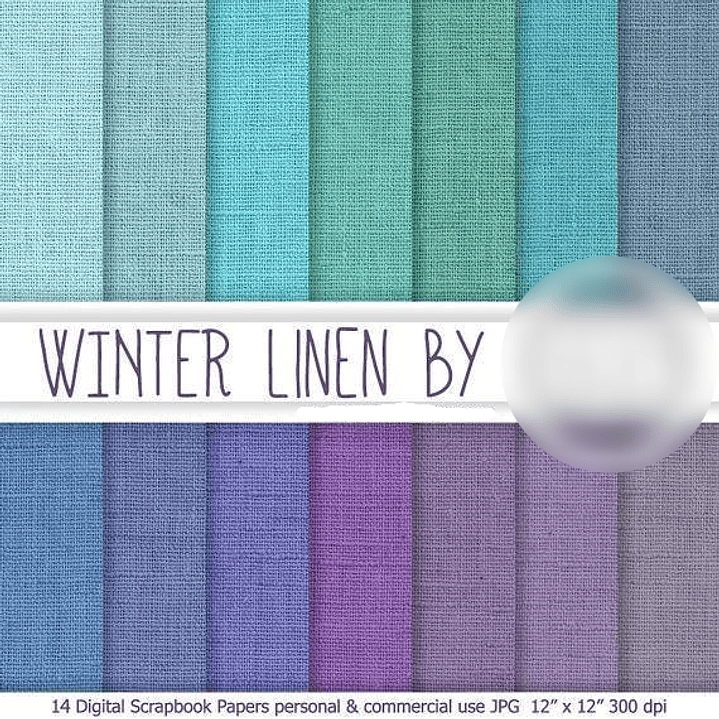 Kit Digital Papéis Linho de Inverno  1