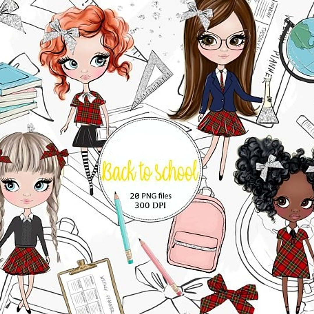 Kit Digital De Volta à Escola Meninas 1