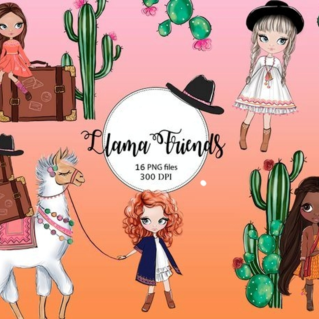 Kit Digital Amigos da Lhama 1