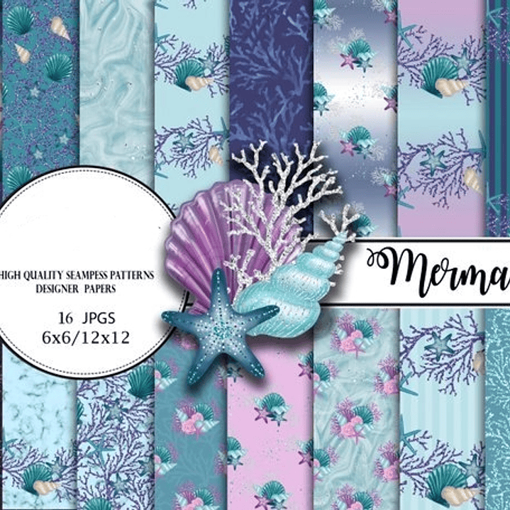 Kit Digital Papéis Sereias  1