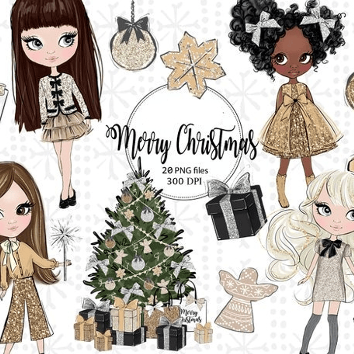 Kit Digital Feliz Natal Branco  1