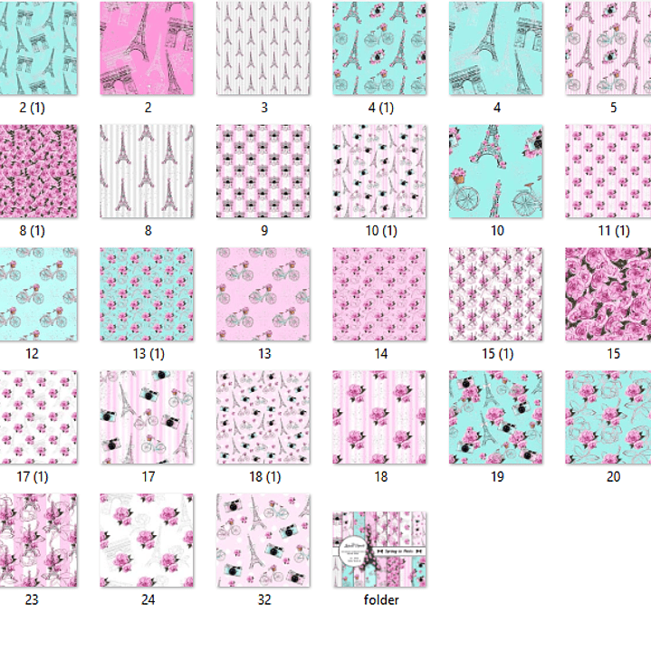 Kit Digital Papéis Flores da Primavera 2