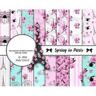 Kit Digital Papéis Primavera em Paris 