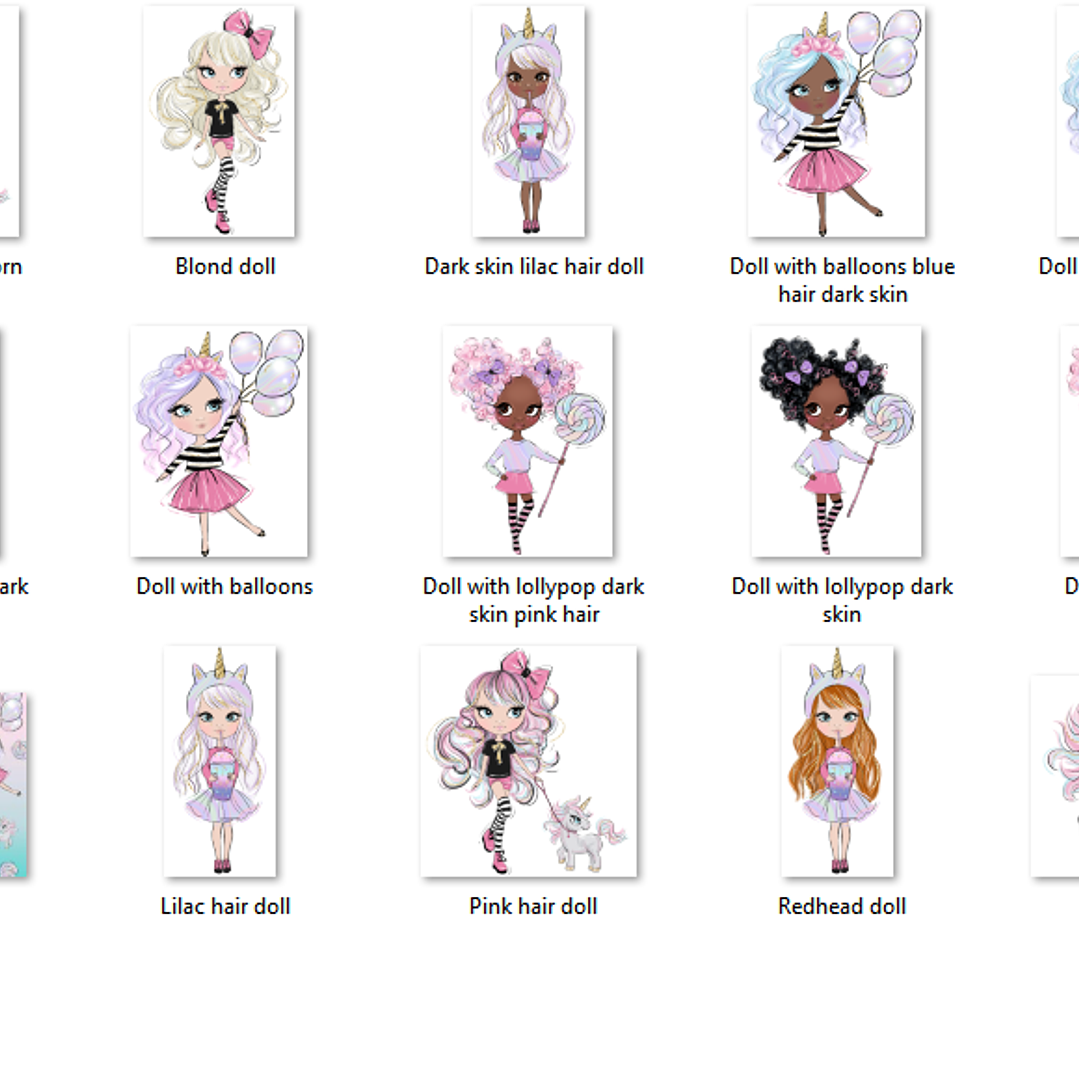 Kit Digital Bonecas Unicórnio  2