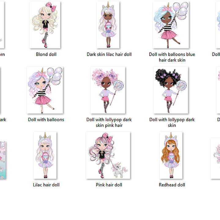 Kit Digital Bonecas Unicórnio  2