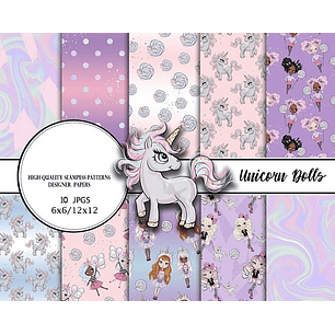 Kit Digital Papéis Unicórnio 