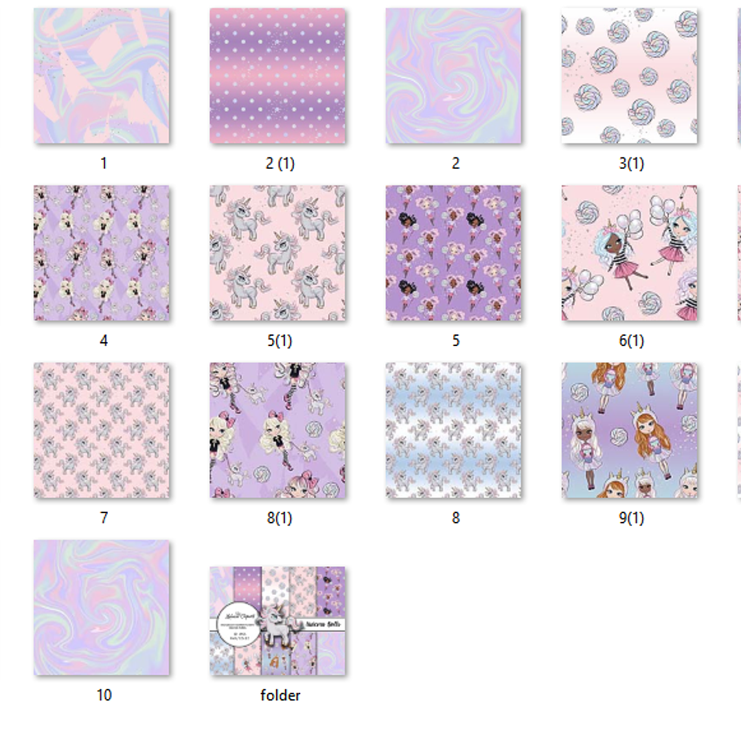 Kit Digital Papéis Unicórnio  2