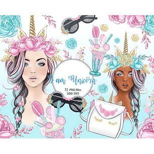 Kit Digital Unicórnio Menina 