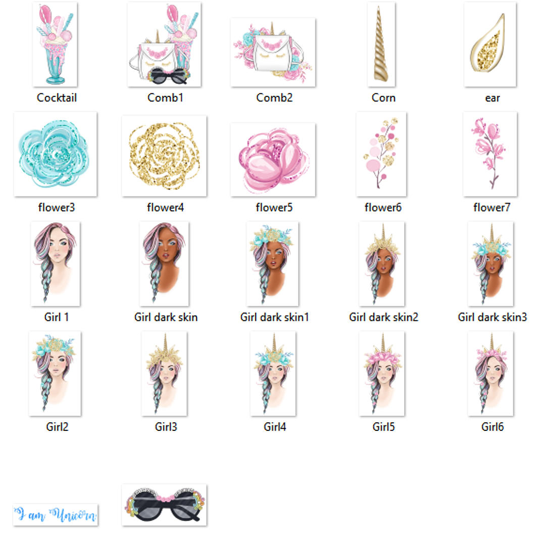 Kit Digital Unicórnio Menina  2