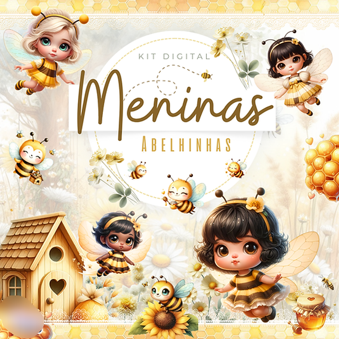 Kit Digital Meninas Abelhinhas  1