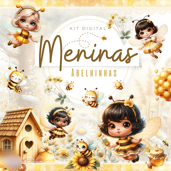Kit Digital Meninas Abelhinhas  1