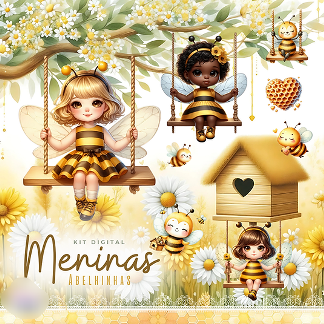 Kit Digital Meninas Abelhinhas  3