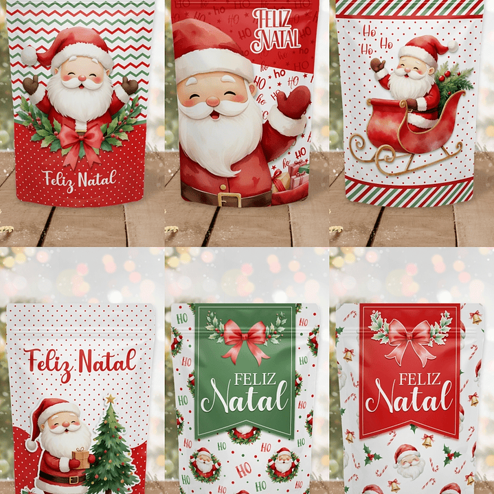 Arquivo Natal Rótulo Ziplock Papai Noel  1