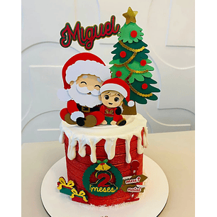 Arquivo Natal Topo de Bolo Papai Noel e Menino
