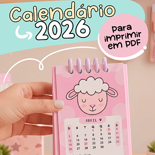 Arquivo Calendário 2026 Bichinhos Estilosos Kawaii