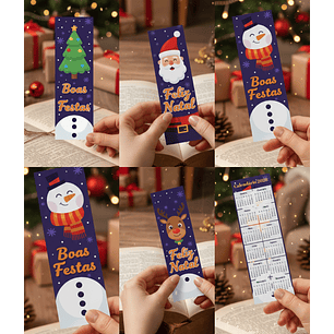 Arquivo Natal Marca Página com Calendário 2026 