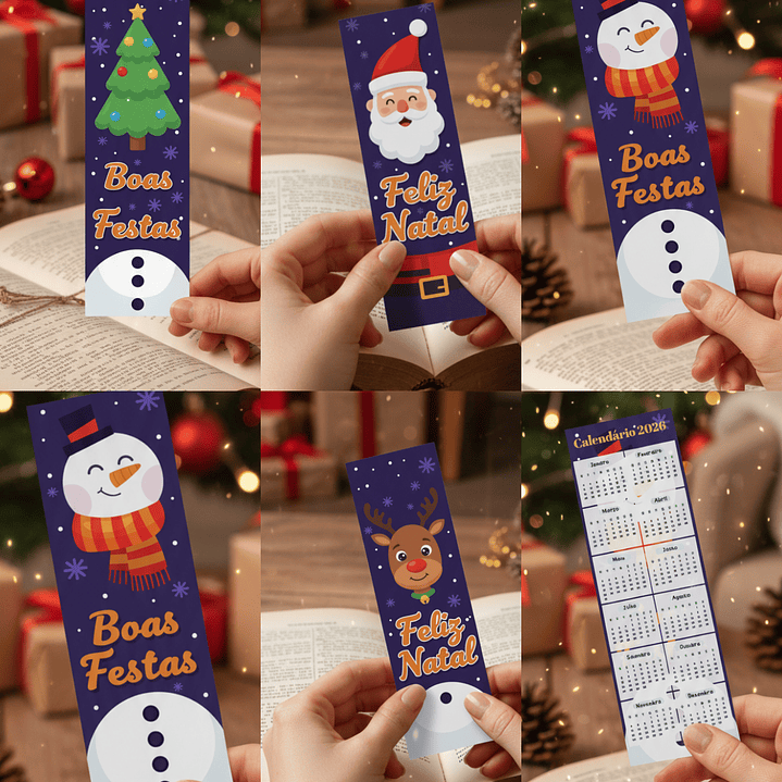Arquivo Natal Marca Página com Calendário 2026  1
