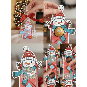 Arquivo Natal Porta Bombom Boneco de Neve