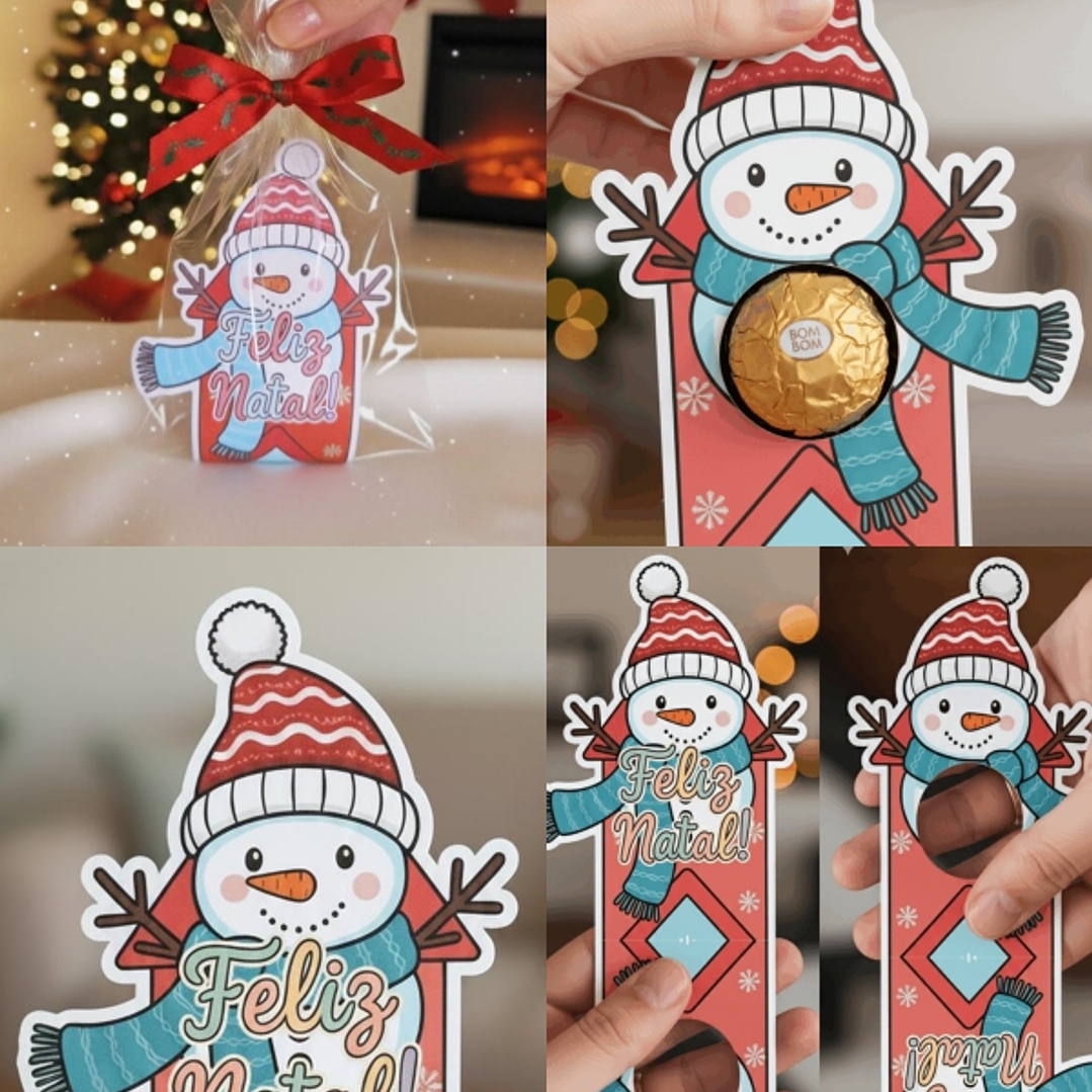 Arquivo Natal Porta Bombom Boneco de Neve 1