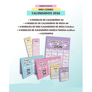 Arquivo Mini Combo Calendários Fofos 2026 