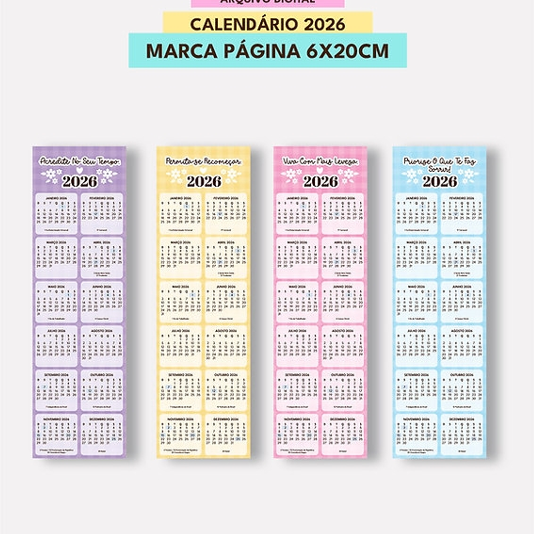 Arquivo Mini Combo Calendários Fofos 2026  4