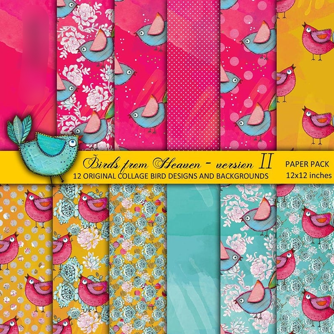 Kit Digital Papéis Pássaros do Céu 02  1