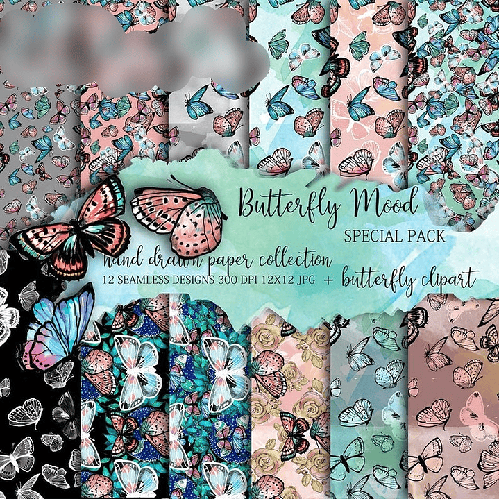 Kit Digital Papéis Humor Borboleta  1