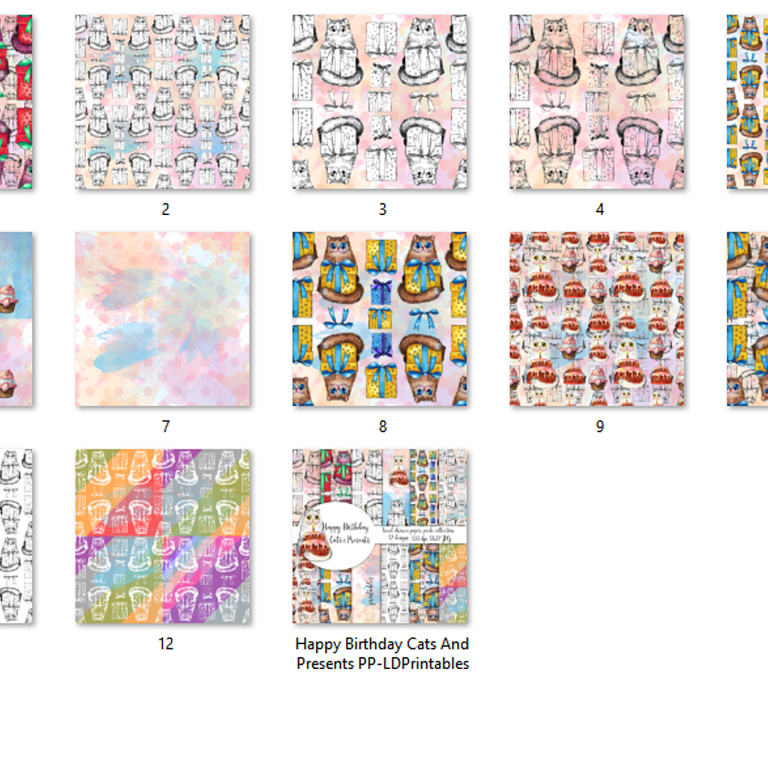 Kit Digital Papéis Aniversário do Gato  2