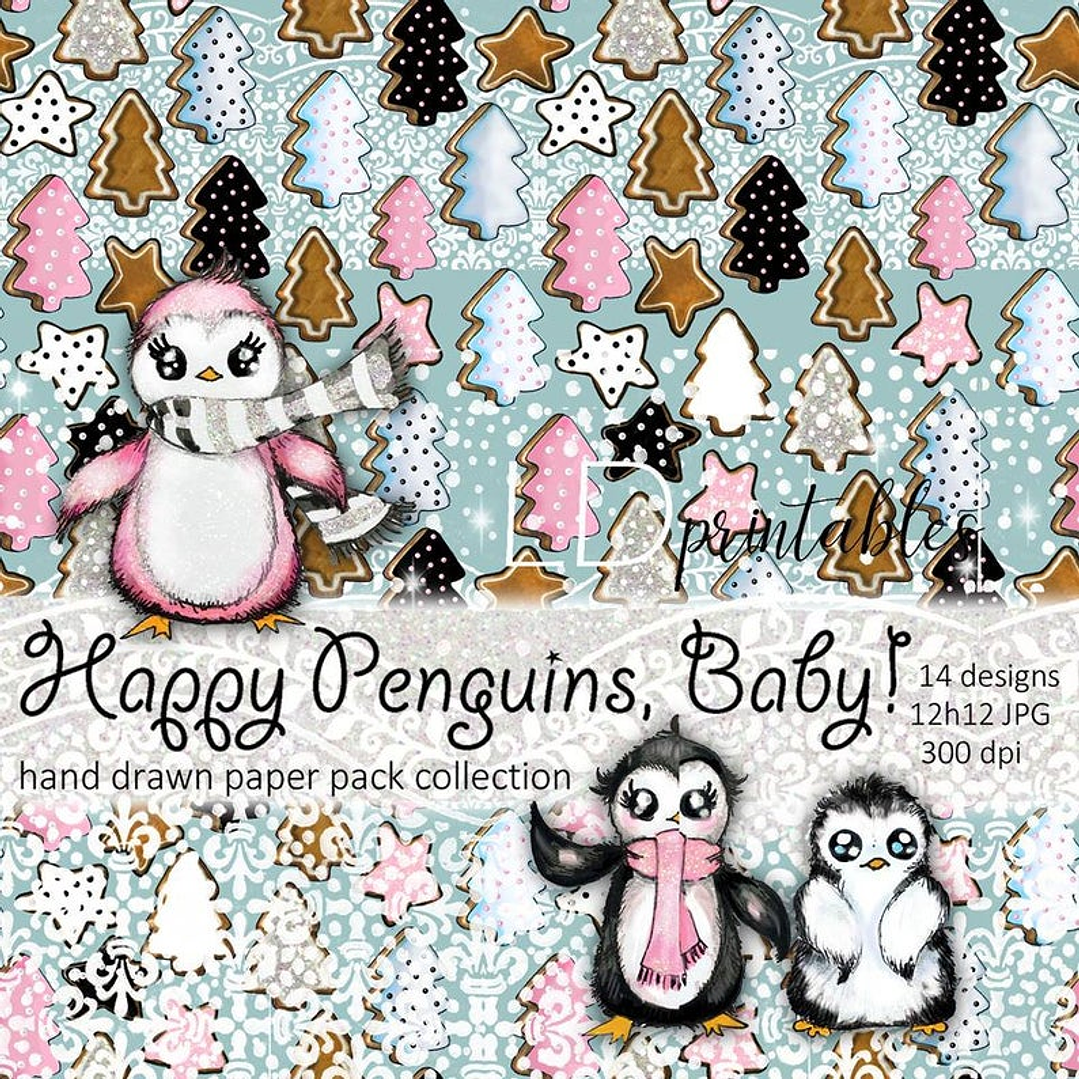 Kit Digital Pinguins Felizes, Bebê 1