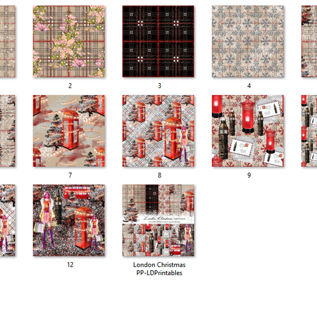 Kit Digital Papéis Natal em Londres 2