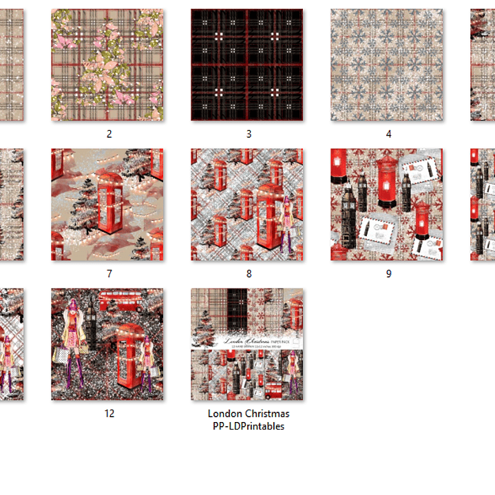 Kit Digital Papéis Natal em Londres 2