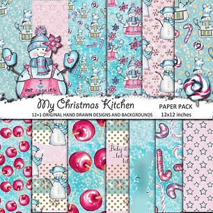 Kit Digital Papéis Natal Neve 