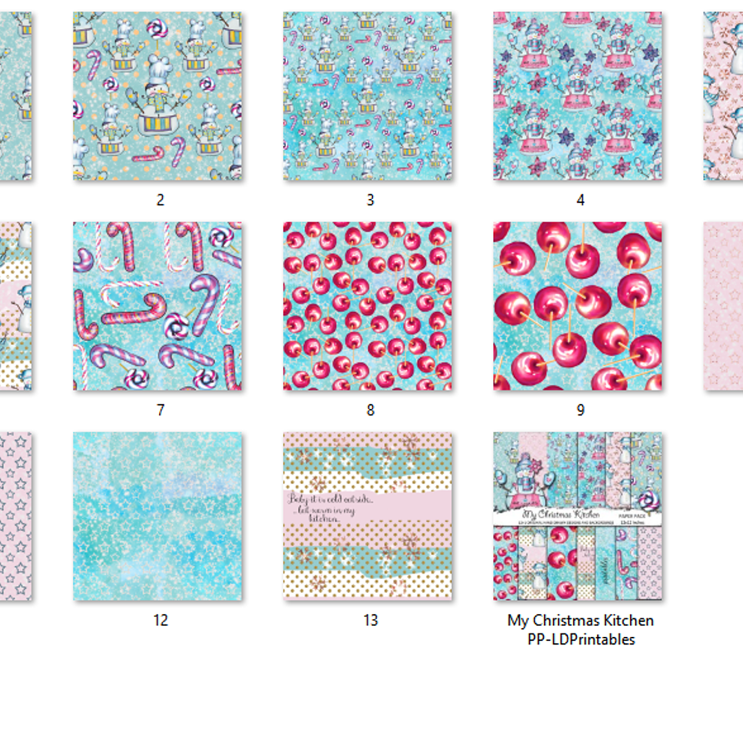 Kit Digital Papéis Natal Neve  2