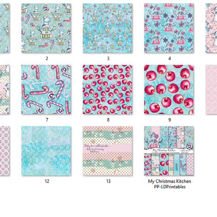 Kit Digital Papéis Natal Neve  2