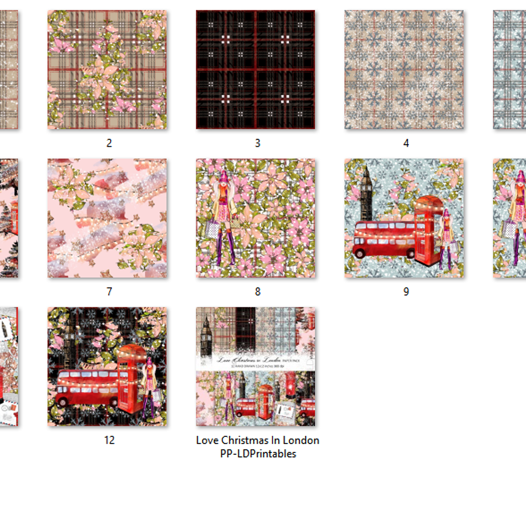 Kit Digital Papéis Natal em Londres 2