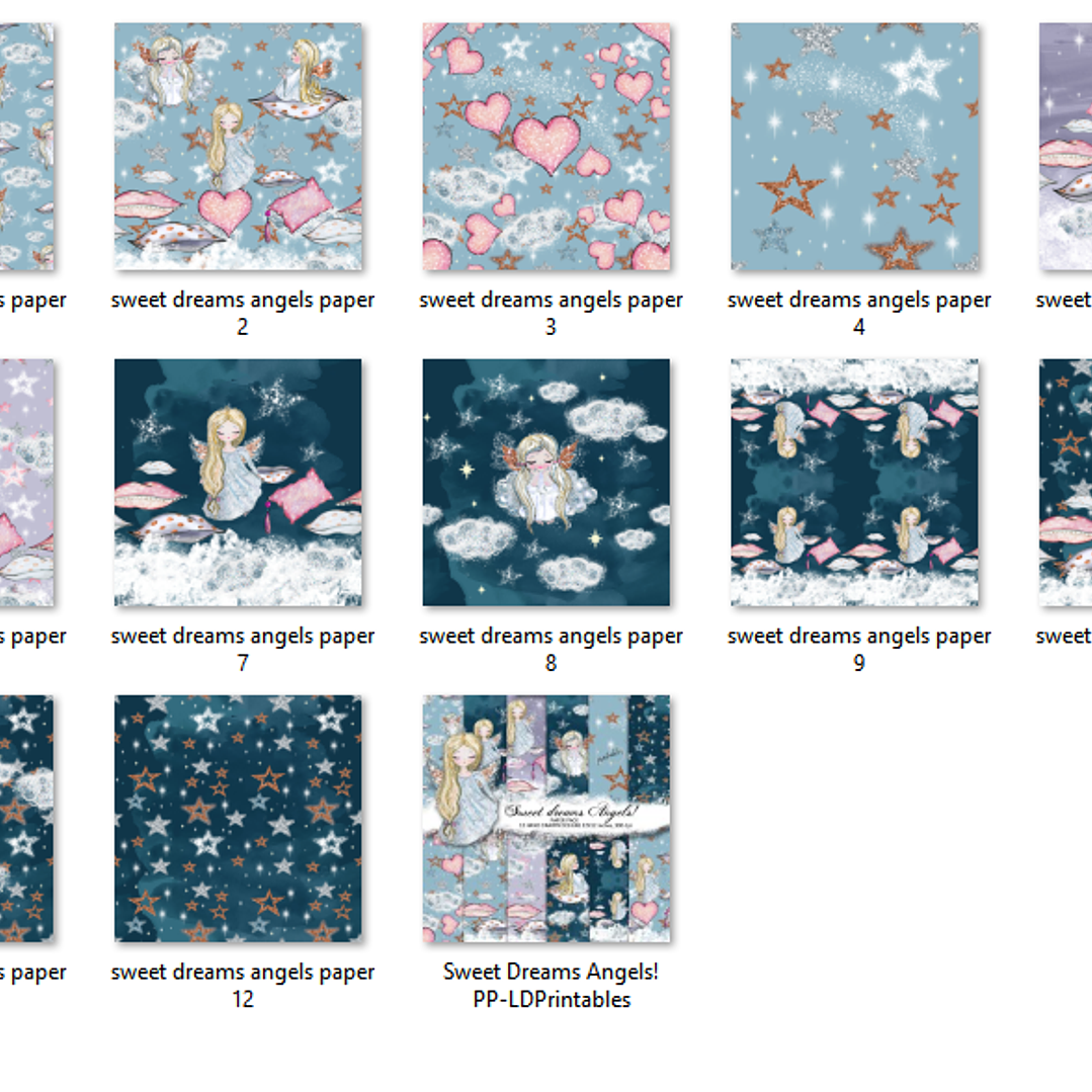Kit Digital Papéis Bons Sonhos, Anjos 2