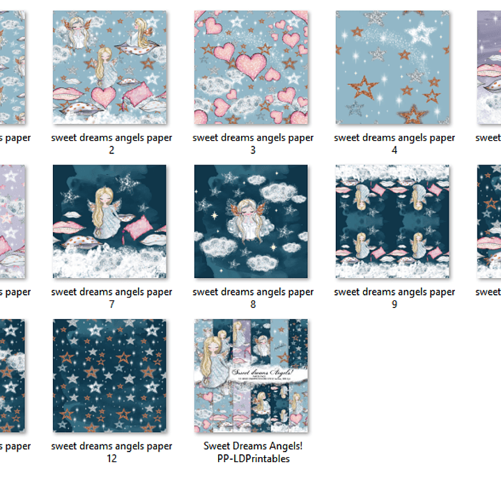 Kit Digital Papéis Bons Sonhos, Anjos 2