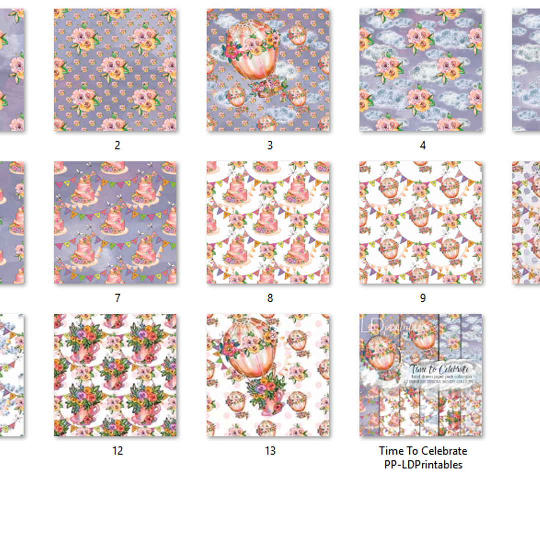 Kit Digital Papéis Hora de Comemorar 2