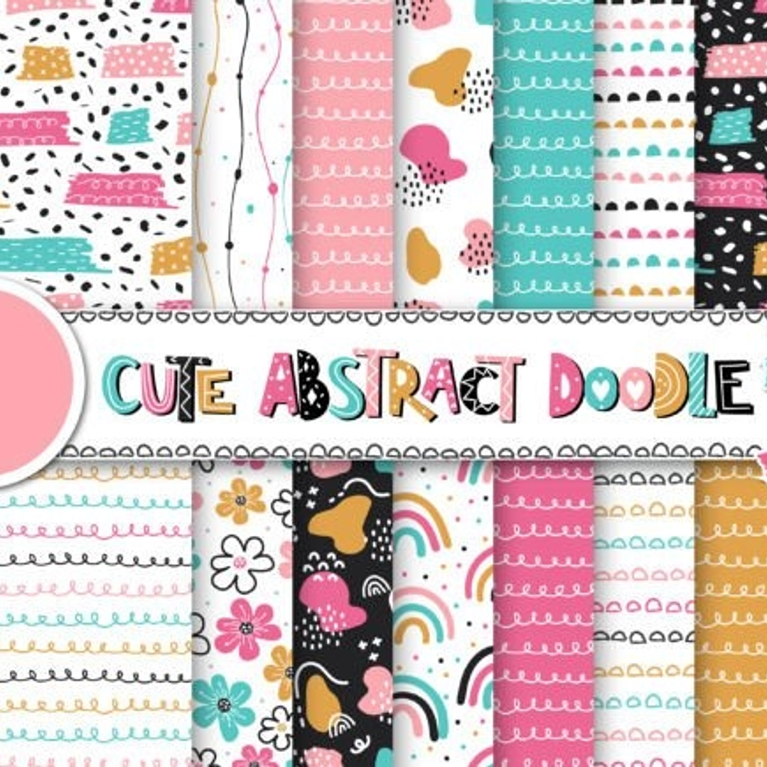 Kit Digital Papéis Abstrato Colorido 1