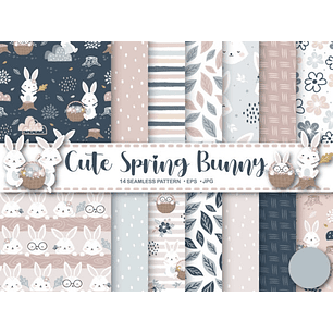 Kit Digital Papéis Coelhinho Boho 