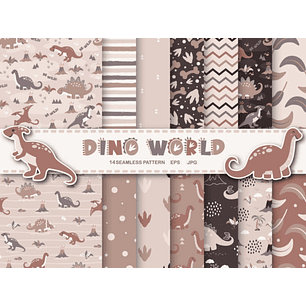 Kit Digital Papéis Dinossauro 