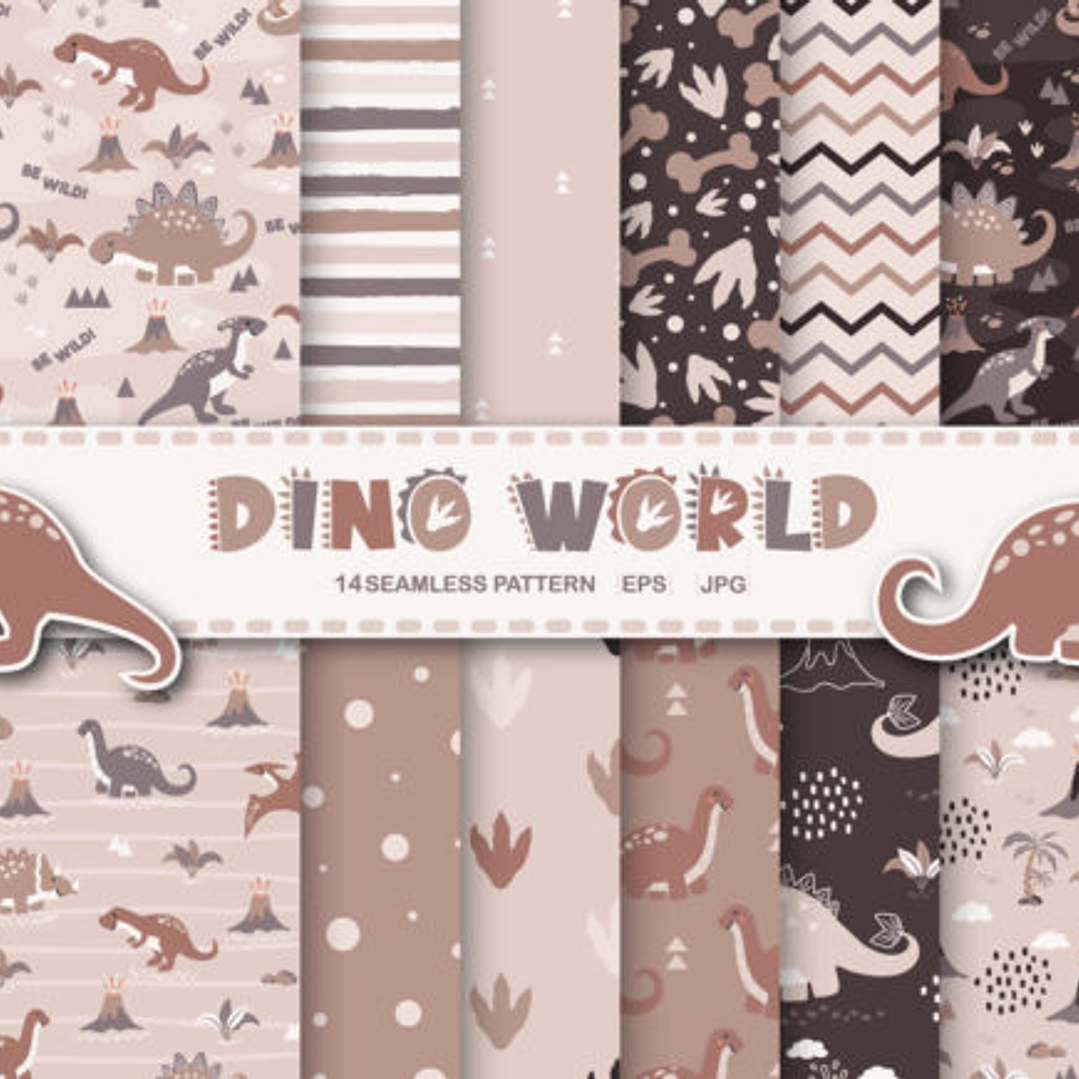 Kit Digital Papéis Dinossauro  1