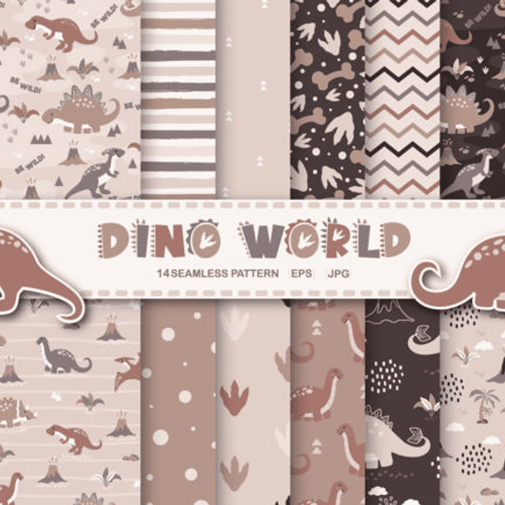 Kit Digital Papéis Dinossauro  1